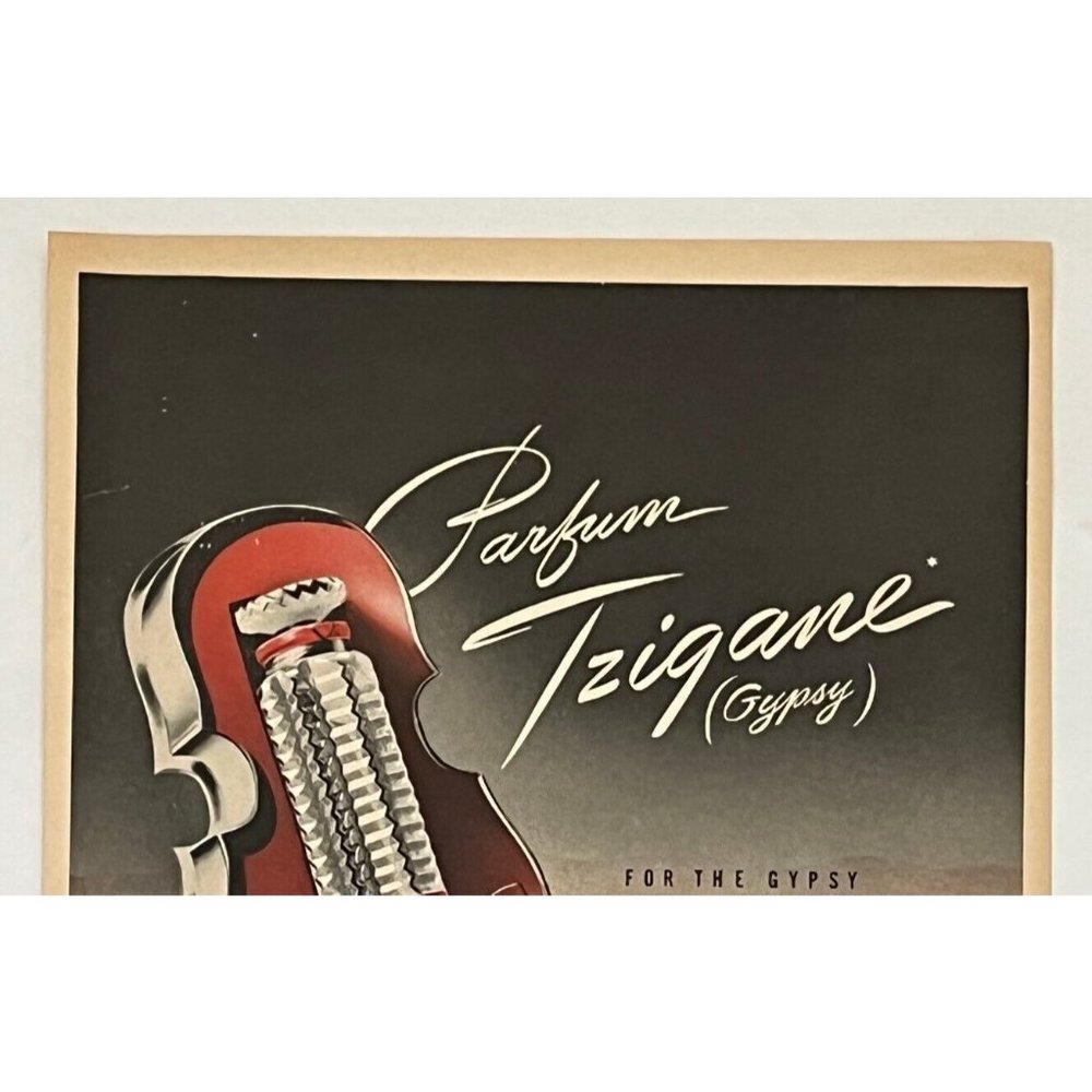 1946 Print Ad Corday Parfum Tzigane Gypsy Violin Player Women Donkey Horse Cart - Picture 2 of 3